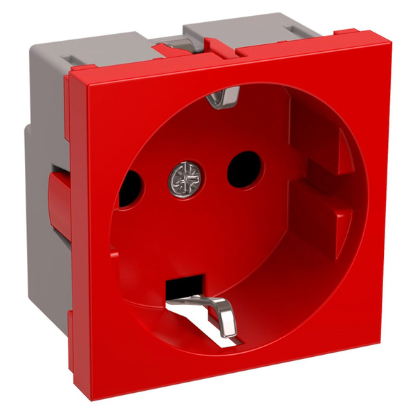 Розетка скрытая с заземлением красная Праймер iEK - купить по низкой ...