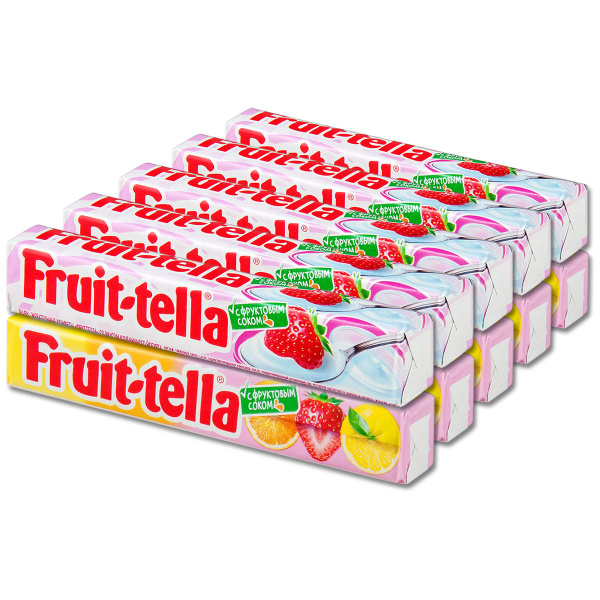 Жевательная конфета Fruittella Фрутелла "Ассорти" и "Клубничный йогурт ...