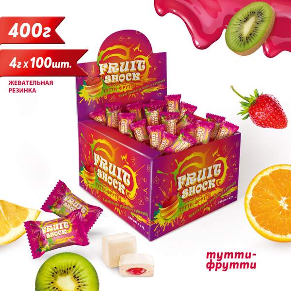 Жвачка Fruit Chock, фруктовая начинка, набор 100 шт - купить с ...