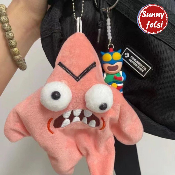 Забавная движущаяся плюшевая игрушка-брелок для ключей Grumpy Patrick ...