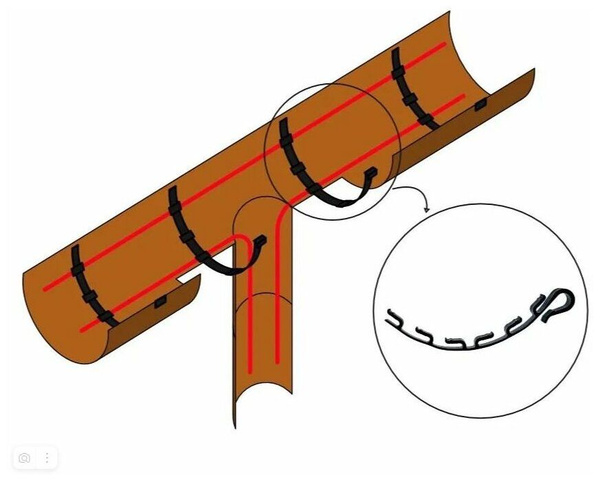 Зажим для крепления греющего кабеля в водосточных желобах КМ/В1-6 10 шт ...