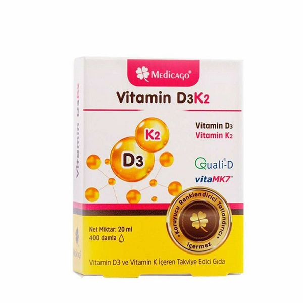 Medicago Витамин D3 К2 Капли 20 мл - купить с доставкой по выгодным ...