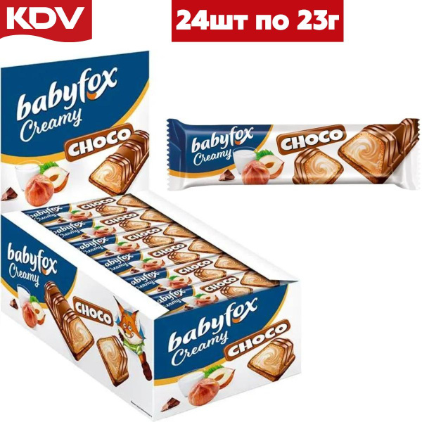 Батончик вафельный КДВ BabyFox Creamy Choco 24 шт по 23 гр / Яшкино ...