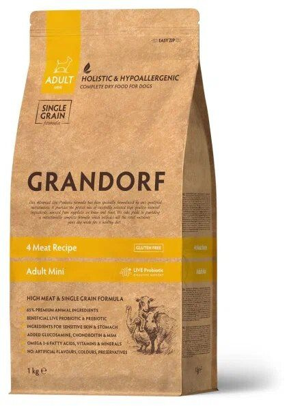 Гипоаллергенный низкозерновой сухой корм Grandorf с пробиотиками для ...