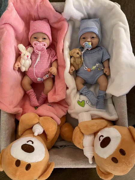 Кукла Reborn Baby Doll 7 дюймов Мини-близнецы Силиконовые куклы/Мальчик ...