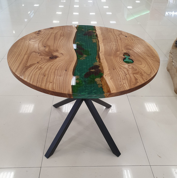 Стол обеденный Нераскладной Эпоксидные прямоугольные столы, 95х95х76 см ...