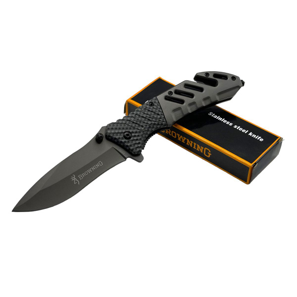 Складной нож Browning carbon A339 со стропорезом купить по выгодной ...