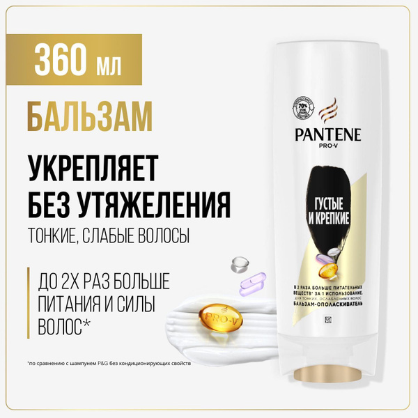 Характеристики PANTENE Бальзам для волос женский Густые и крепкие 360мл ...