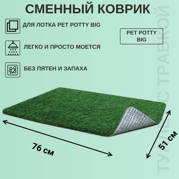 Сменный коврик для лотка Pet Potty Big для собак 76х51х2 см - купить с ...