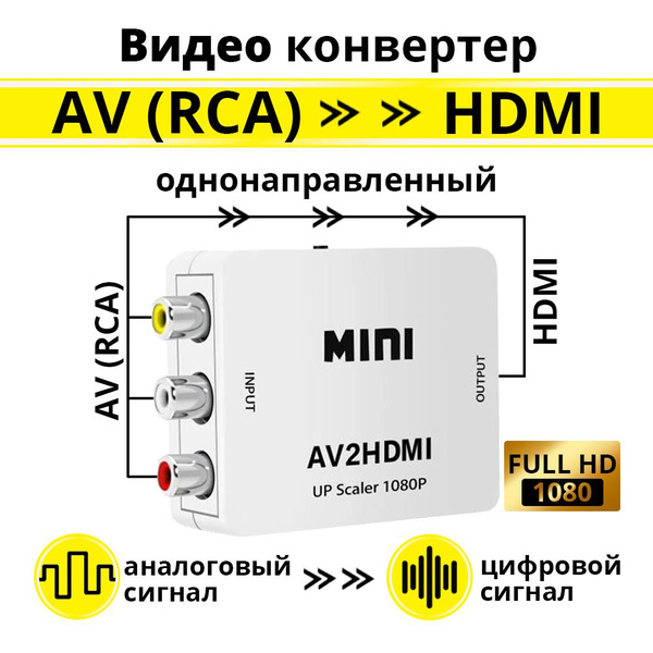 Конвертер AV на HDMI ELS конвертер переходник для телевизора монитора ...