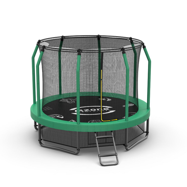 Батут каркасный с защитной сеткой и лестницей MZONE LUX 10 FT (305 см ...