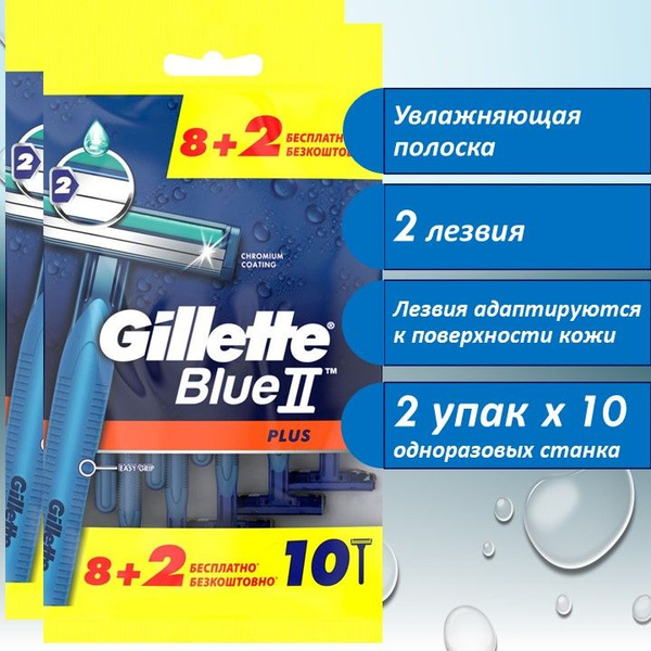 Бритвы безопасные одноразовые Gillette Blue II Plus - купить с ...