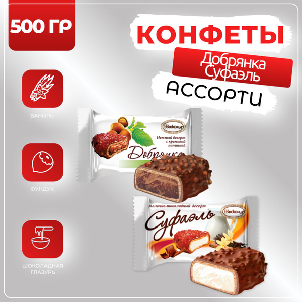 Конфеты ассорти Добрянка Суфаэль, Акконд, 500 гр - купить с доставкой ...