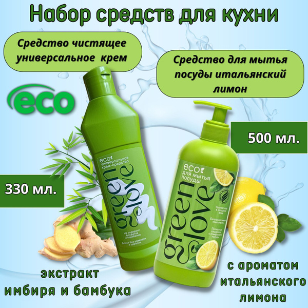 Средство для мытья посуды и чистящий экокрем, набор - купить с ...