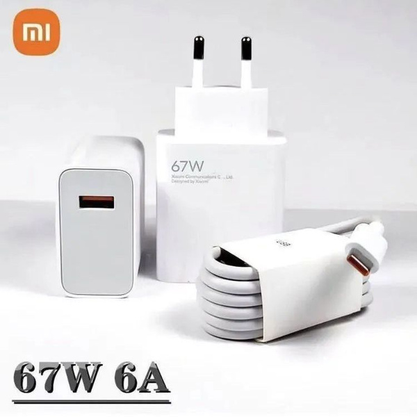 Мобильный телефон Xiaomi с быстрой зарядкой по кабелю, сетевое зарядное ...