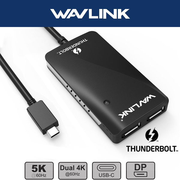 Адаптер WAVLINK Thunderbolt 3 5K/4K@60 Гц с двумя портами отображения ...