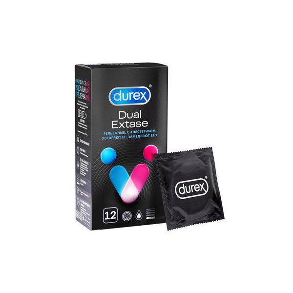 Презервативы Durex Dual Extase рельефные с анестетиком, 12шт - купить с ...