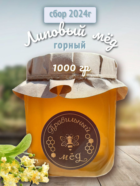 Мед натуральный горный липовый 1кг сбор 2024 - купить с доставкой по ...