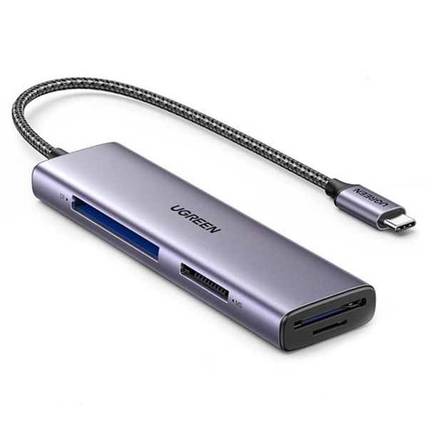 Картридер UGREEN CM627-15307, 4-в-1, USB-C, серый - купить с доставкой ...