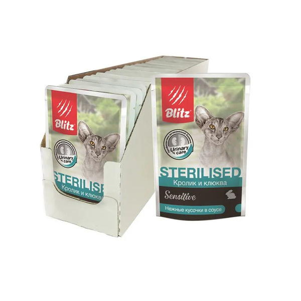 Консервированный влажный корм Blitz Sensitive Sterilised Cat для ...