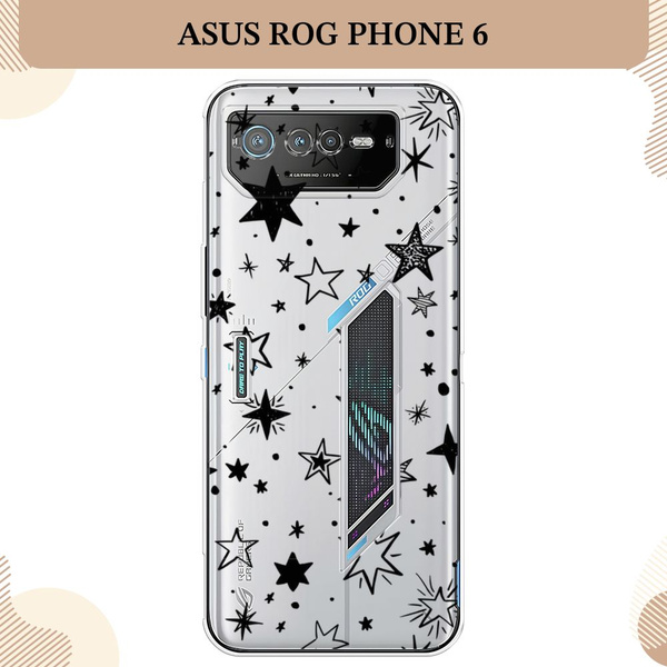 Силиконовый чехол на Asus ROG Phone 6 / Асус Рог Фон 6, Звездочки ...