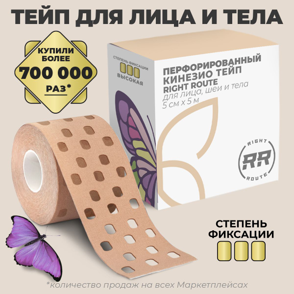 Характеристики Кинезиотейпы для лица и тела RIGHT ROUTE, тейп ...