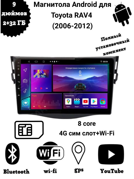 Магнитола 2-Din на Android для Toyota RAV4 - купить с доставкой по ...