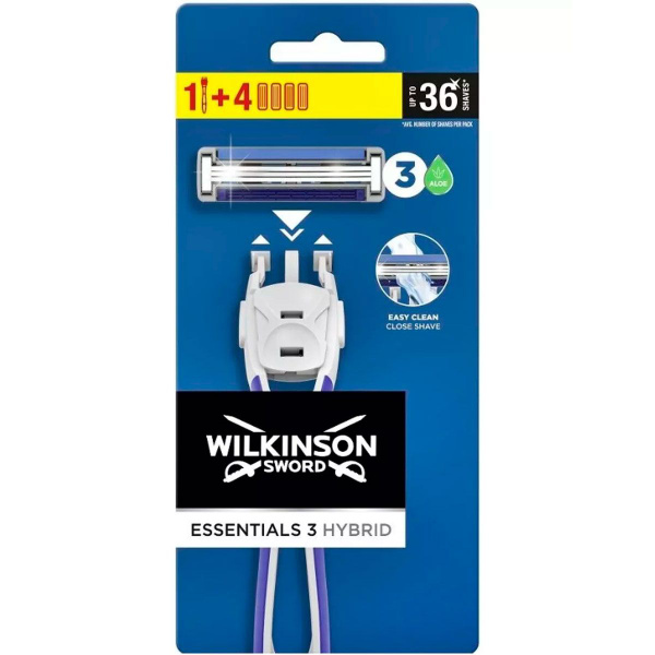 Wilkinson Sword станок для бритья ESSENTIALS 3 HYBRID, 3-лезвия (1 ...