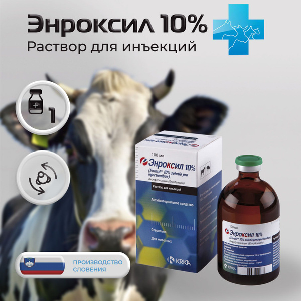 Энроксил 10%, раствор для инъекций, 100 мл - купить с доставкой по ...