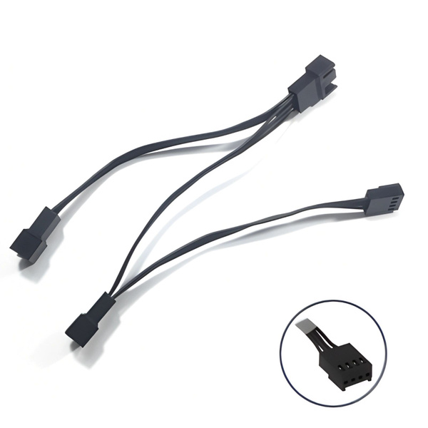 Разветвитель вентиляторов 4 pin pwm 30см на 3 вентилятора черный ...