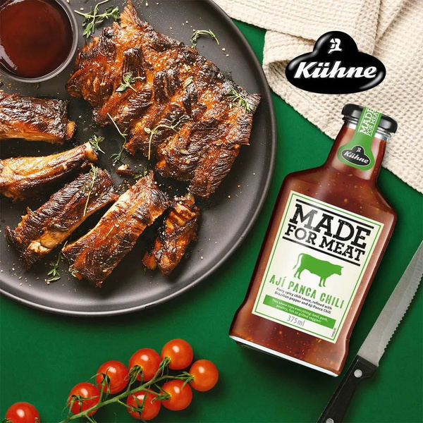 Соус KUHNE "Made for Meat" томатный с перцем Чили и Кинзой 375мл ...