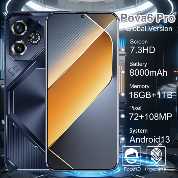 Смартфон Astarry Pova 5 Pro, диагональ экрана 6,8 дюйма, емкость ...