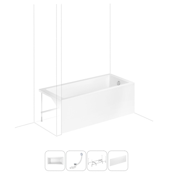 Акриловая ванна 170x80 с каркасом и экраном Lavinia Boho Catani ...