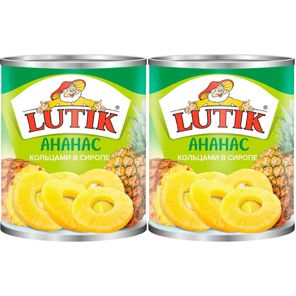 Ананасы Lutik кольца в сиропе 850 г, набор: 2 штуки купить на OZON по ...
