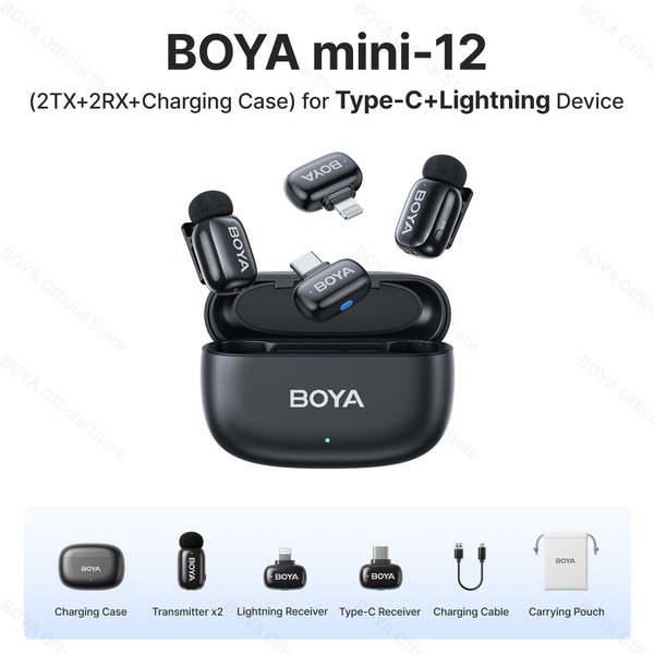 Микрофон для мобильного устройства BOYA mini 2-TX 1-RX для iPhone ...