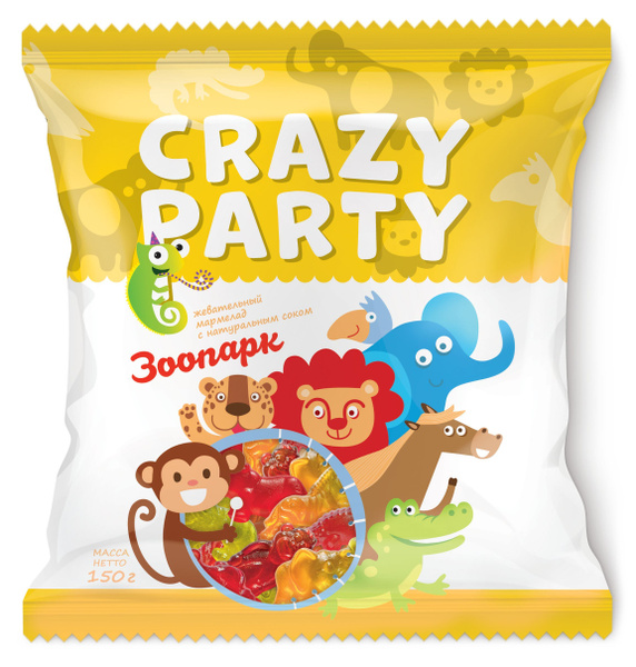 Мармелад жевательный фигурный Crazy Party Зоопарк, 150г. купить на OZON ...