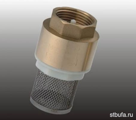 Клапан обратный с фильтром сетчатым ВР, пружиный, с пластиковым седлом ...