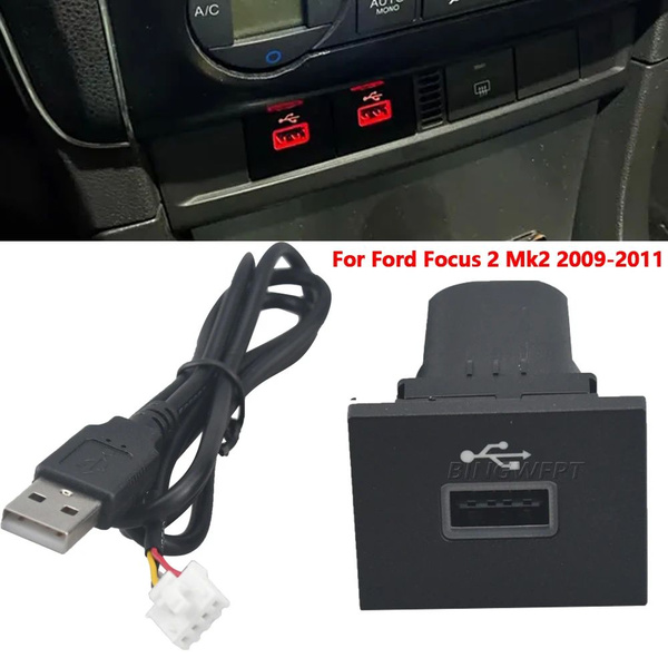 Autós USB adapter Focus 2 Mk2 2009-2011-hez, ezüst és fekete, műanyag