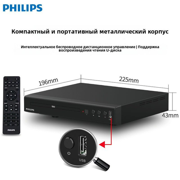 Характеристики Philips Taep200 Бытовой -плеер VCD DVD- CD- HD Детский ...