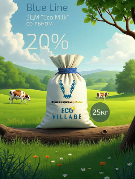 ЗЦМ "EcoMilk" 20% STANDART 25кг. Со льном(Для Телят и Поросят) купить ...