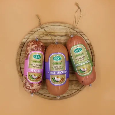 Колбаса постная веганская VEGO, 3 штуки ,ассорти 1,3 кг