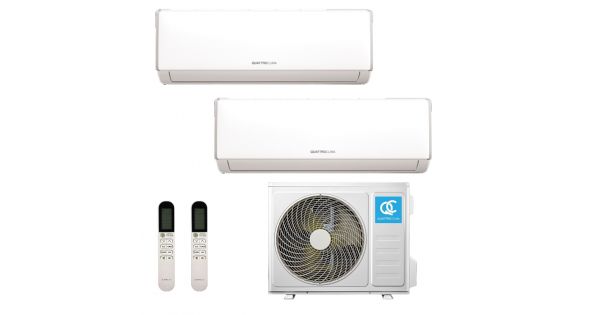 Мульти сплит-система на 2 комнаты 20+20м2 QUATTROCLIMA Verona 2025 QN-FM14UB+QV-FM07WA*2 инвертор А++ до 41м2, I-Feel, самодиагностика, 5 скоростей от 22дБ, гарантия 3 года