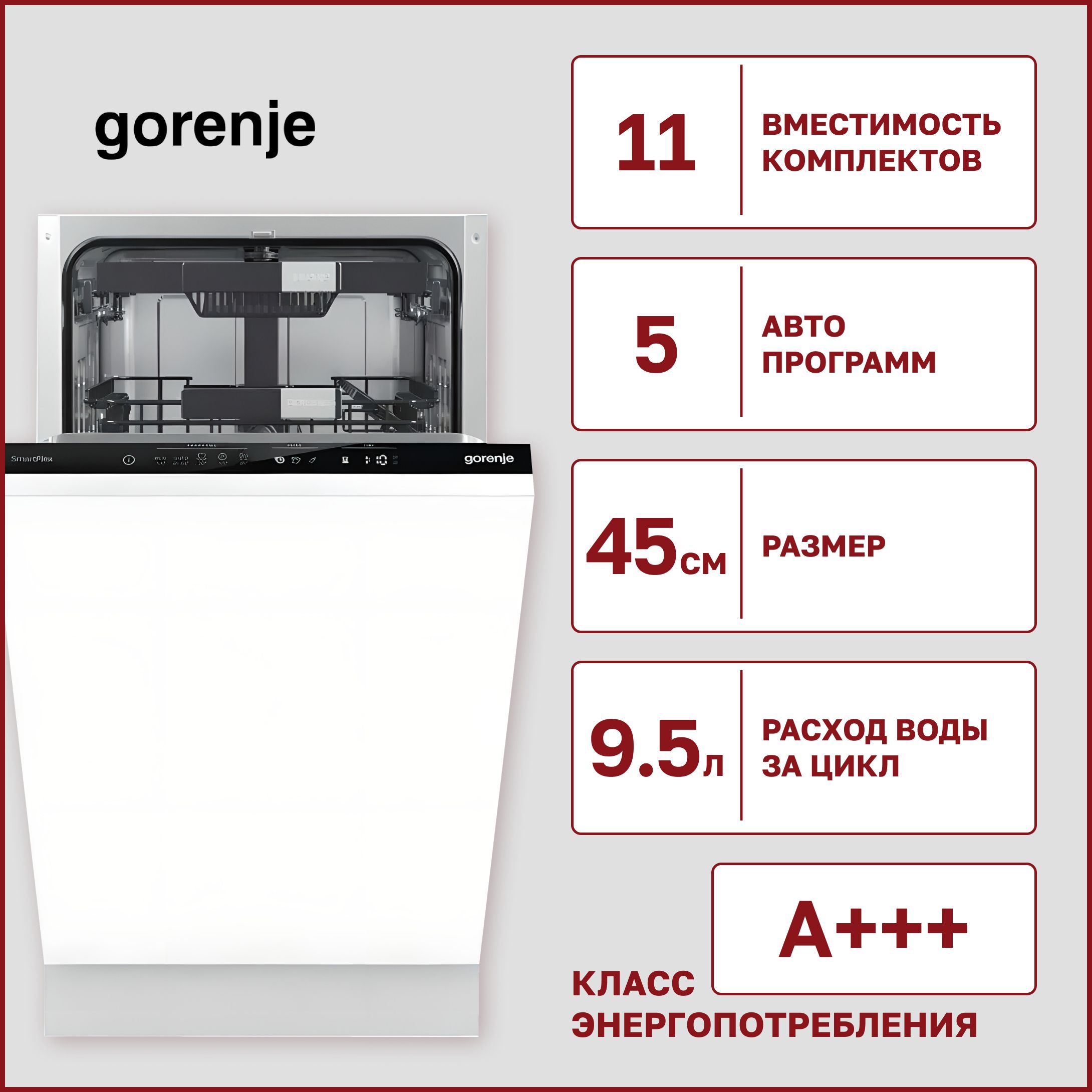 Посудомоечная Машина Gorenje Gv572D10 – купить в интернет-магазине OZON по  низкой цене