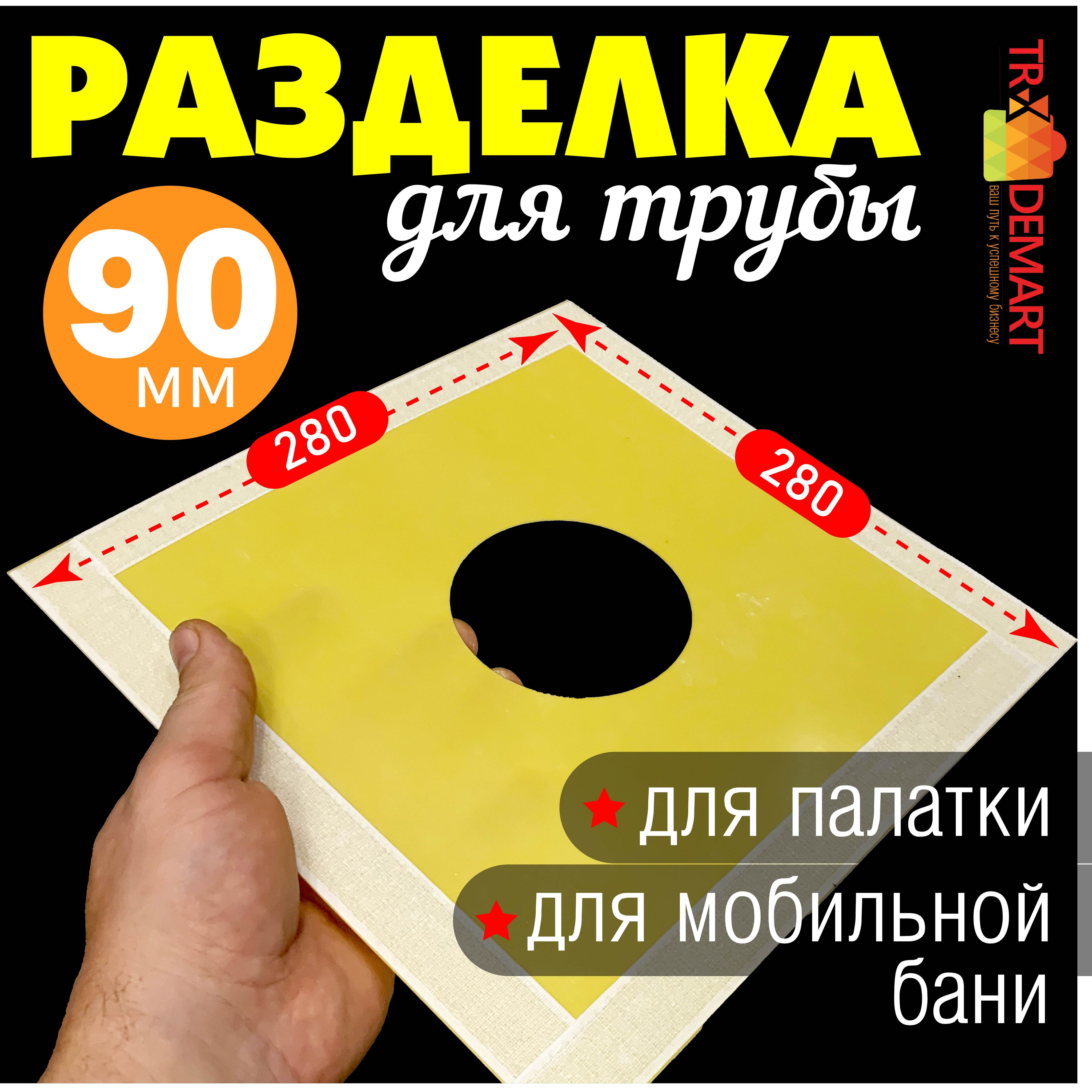 Окно-выход для палатки под трубу, 28х28 см, разделка дымохода для зимней палатки КУБ, проходной узел из стеклотекстолита