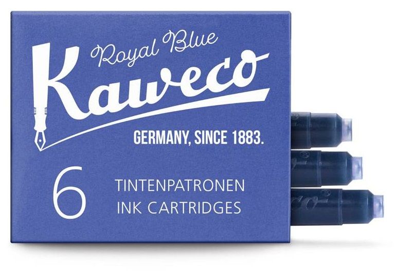 Набор картриджей для перьевой ручки KAWECO Royal Blue 6 шт. в картонной упаковке