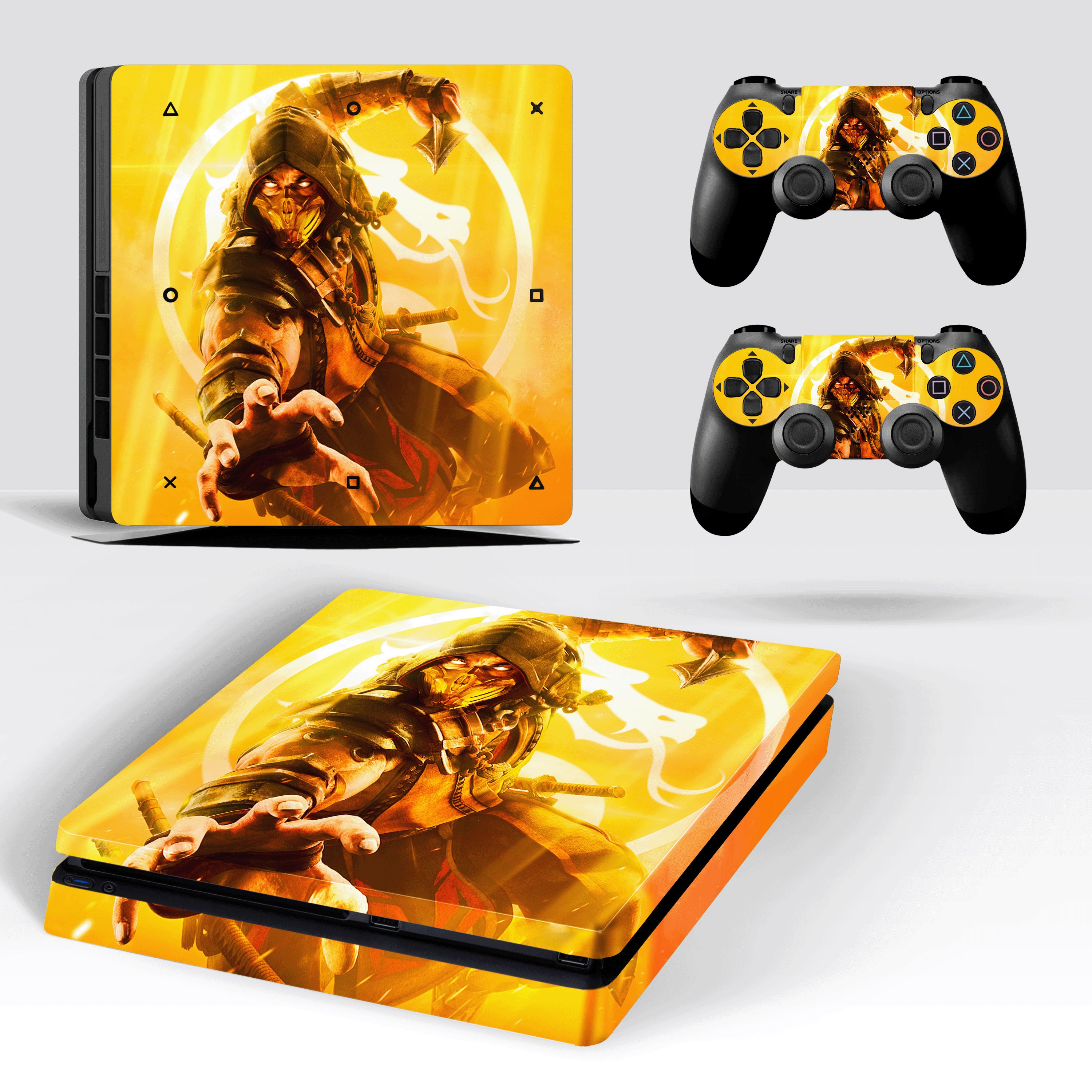 Наклейка Scorpion Mortal Kombat для игровой приставки Sony PlayStation 4  Slim полный комплект геймпады - купить с доставкой по выгодным ценам в  интернет-магазине OZON (1409845095)