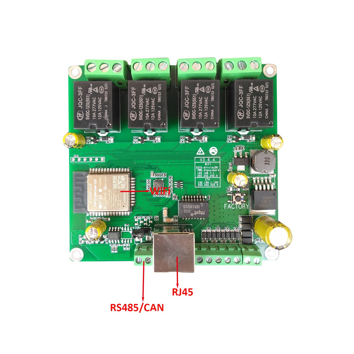 ESP32 4CH 485 CAS PLC IoT WIFI LAN100 для Умного дома