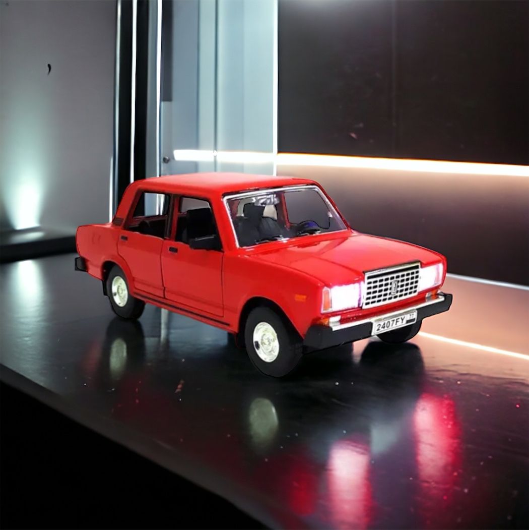 LADA VAZ 2107 коллекционная металлическая инерционная машинка, модель 1:24  20см ЛАДА ВАЗ 2107 жигули с открывающимися дверьми, капотом,багажником и  звуковыми и световыми эффектами,цвет красный - купить с доставкой по ...