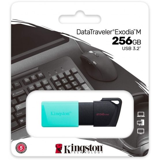 ФлешДискKingston256GBDataTravelerExodiaMDTXM/256GBUSB3.0черный/зеленый