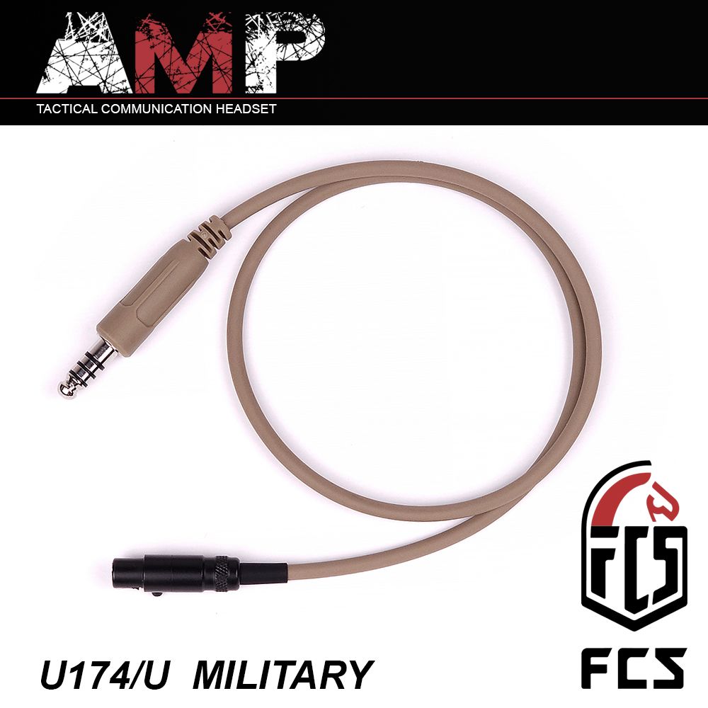 Кабель U174/U MILITARY для подключения наушников FMA FCS AMP и Falcon Ears к кнопкам PTT, песочный